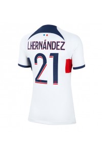 Paris Saint-Germain Lucas Hernandez #21 Jalkapallovaatteet Naisten Vieraspaita 2023-24 Lyhythihainen